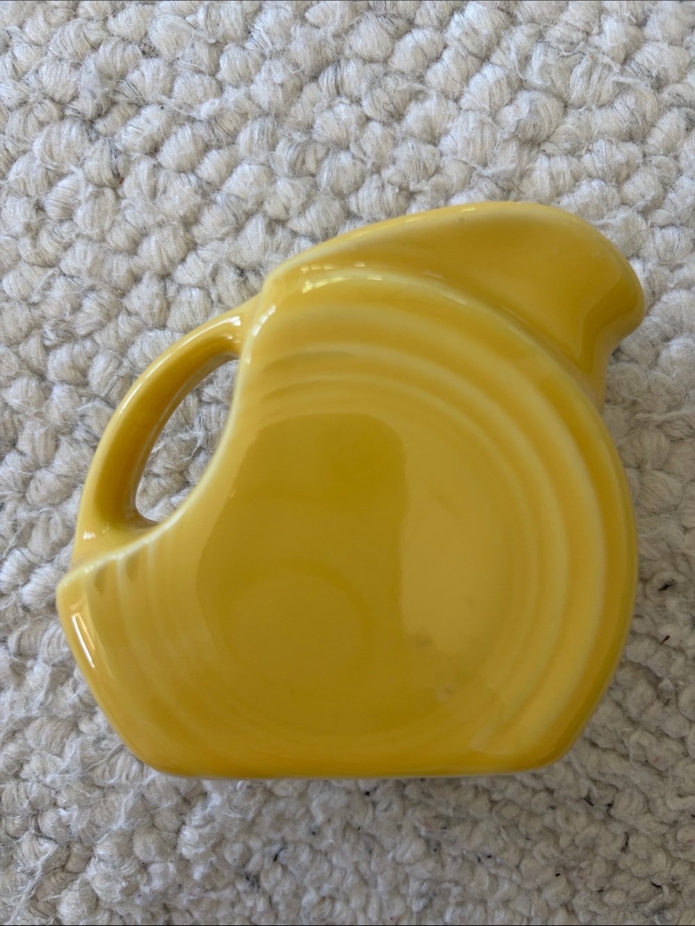 Fiestaware Yellow Scarecrow Creamer with Red Cheeks and Orange Nose - Picture 2 of 6